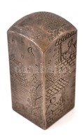 Hajós Jelenetet ábrázoló, Régi Kínai Acél Pecsétnyomó, Gazdagon Díszített / Antique Steel Chinese Seal Maker With Rich O - Altri & Non Classificati