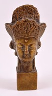 Istennő Fejet ábrázoló, Nagyméretű, Régi Kínai Bronz Pecsétnyomó. Jelzett / Large Bronze Chinese Seal Maker. Signed. 11, - Other & Unclassified