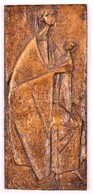 EH Szignóval: Modern Bronz Relief, Mária A Kis Jézussal, Emlék II. János Pál Pápa Ausztriai Látogatására, 16×7 Cm - Autres & Non Classés