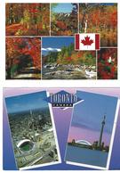 AMERIQUE CANADA  2 X - La Carte TORONTO A Voyagé Vers Auvernier SUISSE - Modern Cards