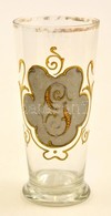 Cca 1900  Monogramos Festett Talpas Pohár, M:14 Cm - Glass & Crystal