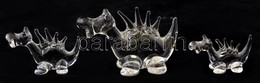 3 Db Kisméretű üveg Sárkány, Apró Kopásokkal, Különböző Méretben - Glass & Crystal