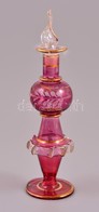Pink Parfümös üveg, Aranyozással, Sérült Pipettával, M: 11,5 Cm - Glas & Kristal