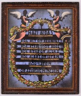 Cca 1900 Házi áldás, Kézzel Festett Selyem Kép, üvegezett Keretben, 23×18 Cm - Altri & Non Classificati