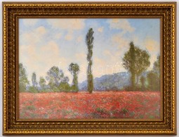 Fa Képkeret, Nyomattal, Jó állapotban, Belső Méret: 32×45 Cm, Külső:41×54 Cm - Autres & Non Classés