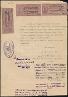 Cca 1943 India, Raykot állam 2 Rupia, 2 Annás Adóív Illetékbélyeggel  / India Tax Sheet With Document Stamp - Ohne Zuordnung