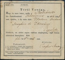 1846 Szobráncon Feladott Levél Tértivevény Szelvénye, 1846. Febr. 7., - Non Classificati