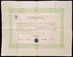 1923 Pécel, Kőműves Tanlevél. Péceli és Rákoscsabai Egyesült Általános Ipartestület, Aláírásokkal, 5 Kr. Okmánybélyeggel - Unclassified