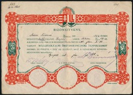 1941 Szeged, Ház-légoltalmi őrségparancsnoki Tanfolyam Sikeres Elvégzése Okán Kiállított Bizonyítvány - Non Classificati