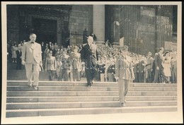 1947 Dinnyés Lajos Miniszterelnök Katonai Kísérettel, Úrnapi Körmenetben A Bazilikánál Alberty Antal Fotója  13x8 Cm - Sonstige & Ohne Zuordnung