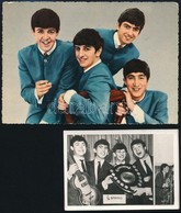 Cca 1966 Beatles Együttes, 1 Db Fotó (6x9 Cm) és 1 Db Képeslap, Amelyet Finnországból Postáztak Budapestre - Other & Unclassified