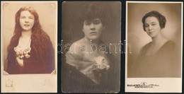 Cca 1900-1920 Fiatal Hölgyek Műtermi Fotói, 5 Db Fotólap, 13×8 Cm - Altri & Non Classificati