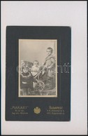 Cca 1900 Gyerekek Babakocsival, Keményhátú Fotó 'Makart' Műterméből, 15×10 Cm - Andere & Zonder Classificatie