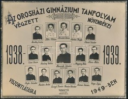 1939 Az Orosházi Gimnáziumi Tanfolyam Végzett Növendékei, Kistabló Nevesített Portrékkal, 17x21,5 Cm - Andere & Zonder Classificatie