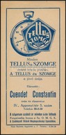 Cca 1910-1920 Bp.IV. Apponyi Tér, Tellus és Szomge órás Számolócédulája, Szép állapotban - Werbung