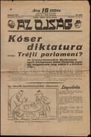 1936 Az Ojság, Vicclap XVII. évfolyam 28. Száma, Szakadással, 8p - Sonstige & Ohne Zuordnung