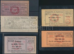 Miskolc 1926-1932. 'Miskolczi Orthodox Izraelita Hitközség' 4db Vágatási Bárca és értékjegy T:III Szakadás - Other & Unclassified