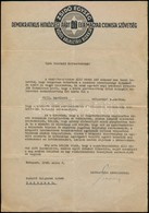 1948 A Zsidó Egység -- A Demokratikus Hitközségi Párt és A Magyar Cionista Szövetség Közös Választási Blokkjának Levele  - Sonstige & Ohne Zuordnung