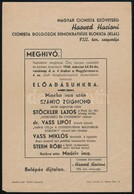 1946 A Magyar Cionista Szövetség Cionista Dolgozók Demokratikus Blokkjának VIII. Kerületi Csoportjának Meghívója Előadás - Altri & Non Classificati