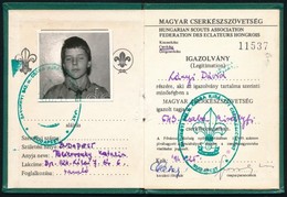 1991 A Magyar Cserkészszövetség Fényképes Igazolványa Cserkész Részére - Scouting