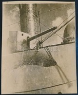 1916 Gránát Találat S.M.S. Novara Oldalán, Fotó, 11x9 Cm - Sonstige & Ohne Zuordnung