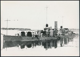 1917 A Dunai Flottila Kiemelt és átépített 'Temes' Monitora, Az 1980-as években Eredeti Negatívról Előhívott Fotó, 13×18 - Altri & Non Classificati