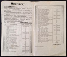 1852 Újmalomsok (Győr Vm.), Hirdetmény A Telekkönyvbe Beiktatandó Telektulajdonosok Névjegyzéke - Ohne Zuordnung