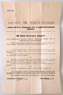 1880 Az 1880. évi LVI. Tc. (a Megyék 1881-dik évi Közigazgatási, árva- és Gyámhatósági Kiadásainak Fedezéséről) Hitelesí - Unclassified