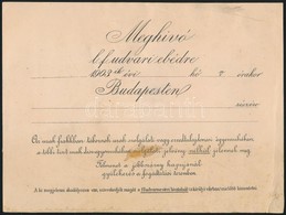 1903 Kitöltetlen Meghívó Legfelsőbb Udvari Ebédre Budapesten - Unclassified