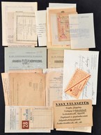 1913-1945 Vegyes Papírrégiség Tétel, Közte 2 Db Járadék Könyvecske, Számos Fejléces-reklámos Papír, Egy Miskolci Ág. Hit - Unclassified