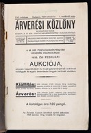 1935 Az Árverési Közlöny 16  évf. 1 Rendkívüli Száma Benne Az Aukció Részletei, árak,fotók, Papírkötésben. - Ohne Zuordnung