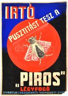 Cca 1930 Szűcs Pál (1906-1969): Irtó Pusztítást Tesz A Piros Légyfogó . Plakát Terv. Vegyes Technika, Papír. Kis Hiánnya - Altri & Non Classificati