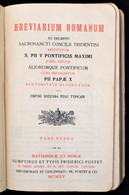Breviarium Romanum. Pars Verna. Regensburg - Róma, 1915, Friedrich Pustet. Műbőr Kötésben, Jó állapotban. - Zonder Classificatie