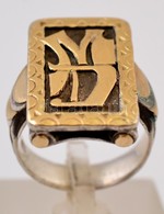 Aranyozott Ezüst(Ag) Pecsétgyűrű, Jelzett, Méret: 58, Nettó: 12 G - Other & Unclassified