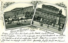 T2 1900 Budapest, Nemzeti Múzeum, Magyar Tudományos Akadémia. Art Nouveau, Floral, Litho - Unclassified