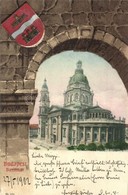 T2 1902 Budapest V. Bazilika. Címeres Litho Keret - Ohne Zuordnung