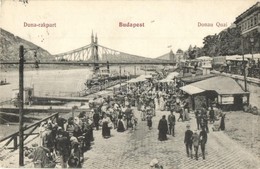 T2/T3 1913 Budapest V. Duna Rakpart, Piaci árusok, Bódék, üzletek, Tömeg (EK) - Ohne Zuordnung