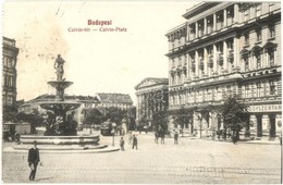 T2 1911 Budapest IX. Kálvin Tér, Villamos, Szökőkút, Gyógyszertár - Képeslapfüzetből - Unclassified