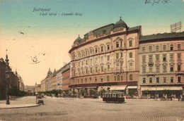 T2/T3 1911 Budapest XIII. Lipót Körút, Villamos, Gyógyszertár, Café Vígszínház Kávéház. Dr. Trenkler és Társa (EK) - Unclassified