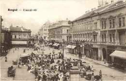 T2/T3 Szeged, Klauzál Tér, Piaci árusok, Vásár, Szegedi Kereskedelmi és Iparbank, üzletek, étterem (EK) - Non Classés