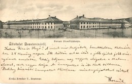 T2/T3 1904 Beszterce, Bistritz, Bistrita; Ferenc József Laktanya. Kiadja Botschar T. / Military Barracks (EK) - Unclassified