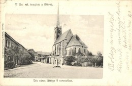 T2/T3 1904 Dés, Dej; Református Templom A Főtéren. Kiadja Teleky és Pintye / Calvinist Church At The Main Square (EK) - Unclassified