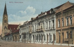 ** T2/T3 Detta, Ghedu, Deta; Fő Utca, Városháza, üzlet, Templom. Kiadja Ballon Sándor és Fia / Main Street, Town Hall, C - Unclassified