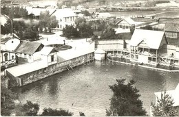 * T1/T2 1941 Kolozsfürdő, Baile Cojocna; Sósfürdő, Medence és Kabinok / Spa, Swimming Pool With Bathing Cabins. Photo - Unclassified