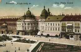 T2/T3 Kolozsvár, Cluj; Piata Unirii / Mátyás Király Tér, Drogéria (gyógyszertár), Haraszthy Jenő üzlete. Kiadja A. Kesze - Non Classificati