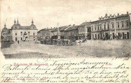 T2 1902 Máramarossziget, Sighetu Marmatiei; Fő Tér, Korona Szálloda, étterem és Kávéház, Klein D. üzlete. Kaufmann Ábrah - Unclassified