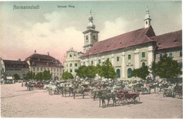 ** T1 Nagyszeben, Hermannstadt, Sibiu; Nagy Tér, Piac / Grosser Ring / Square, Market - Unclassified