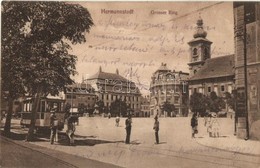 T2/T3 Nagyszeben, Hermannstadt, Sibiu; Nagy Körút, Villamos, Rendőr, Templom / Grosser Ring / Square, Tram, Policeman, C - Unclassified
