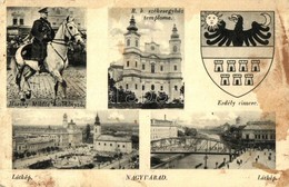 * T3 Nagyvárad, Oradea; Horthy Miklós, Római Katolikus Templom, Látkép, Erdély Címere / Church, General View, Coat Of Ar - Ohne Zuordnung