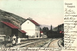 T2/T3 1907 Parajd, Praid; Vasútállomás, Pályaudvar, Gőzmozdony, Vagonok. Kiadja Stein J. / Bahnhof / Railway Station, Lo - Ohne Zuordnung